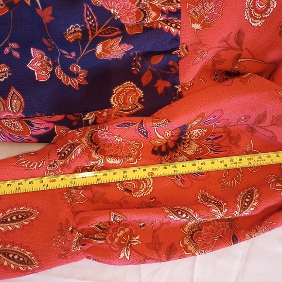 Vince Camuto Women Dress V-Neck Mixed Florals Lined Long Sleeves Gold Buttons 2 - Picture 8 of 17